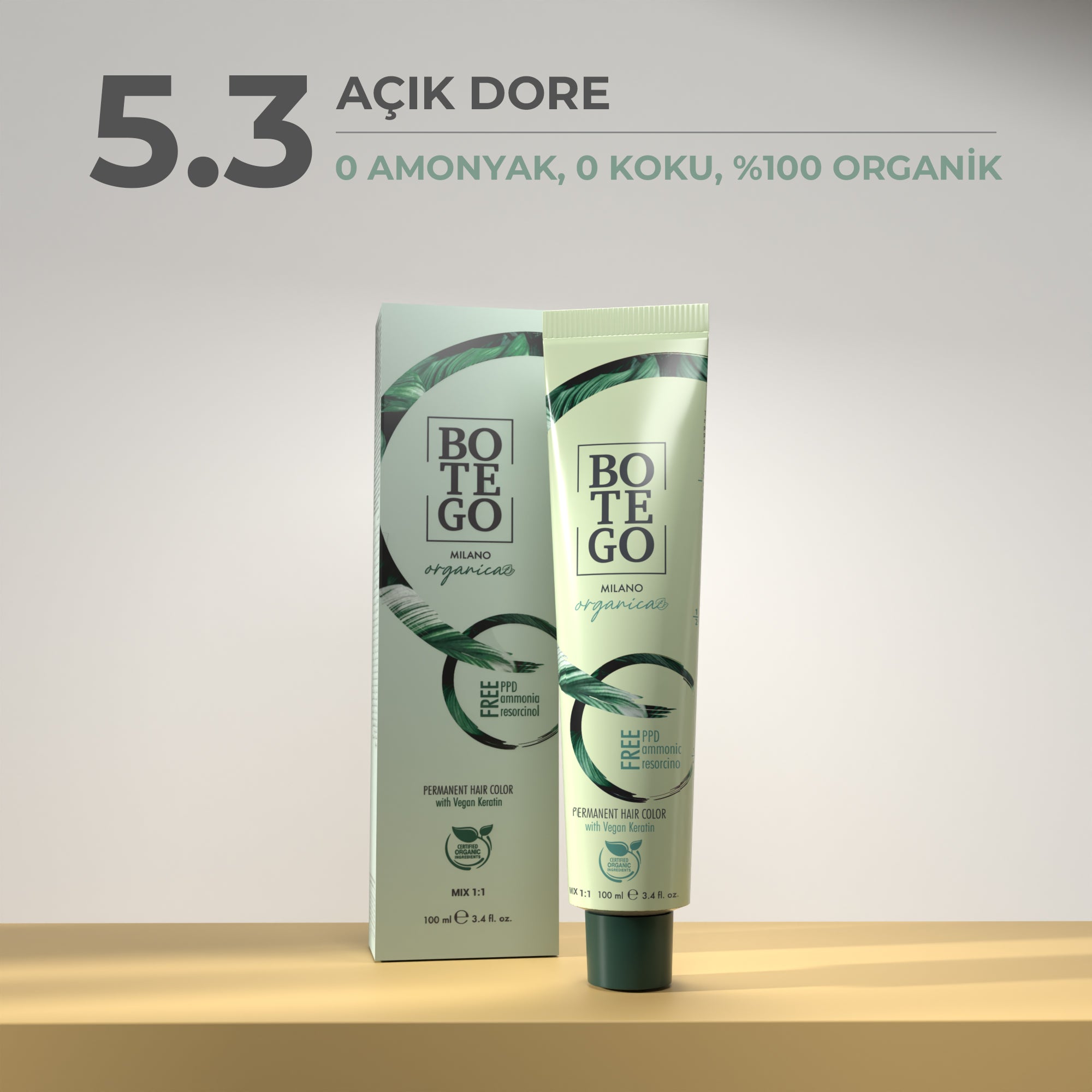 Organica | Organik Saç Boyası - 5.3 Açık Dore Kahve 100 ml