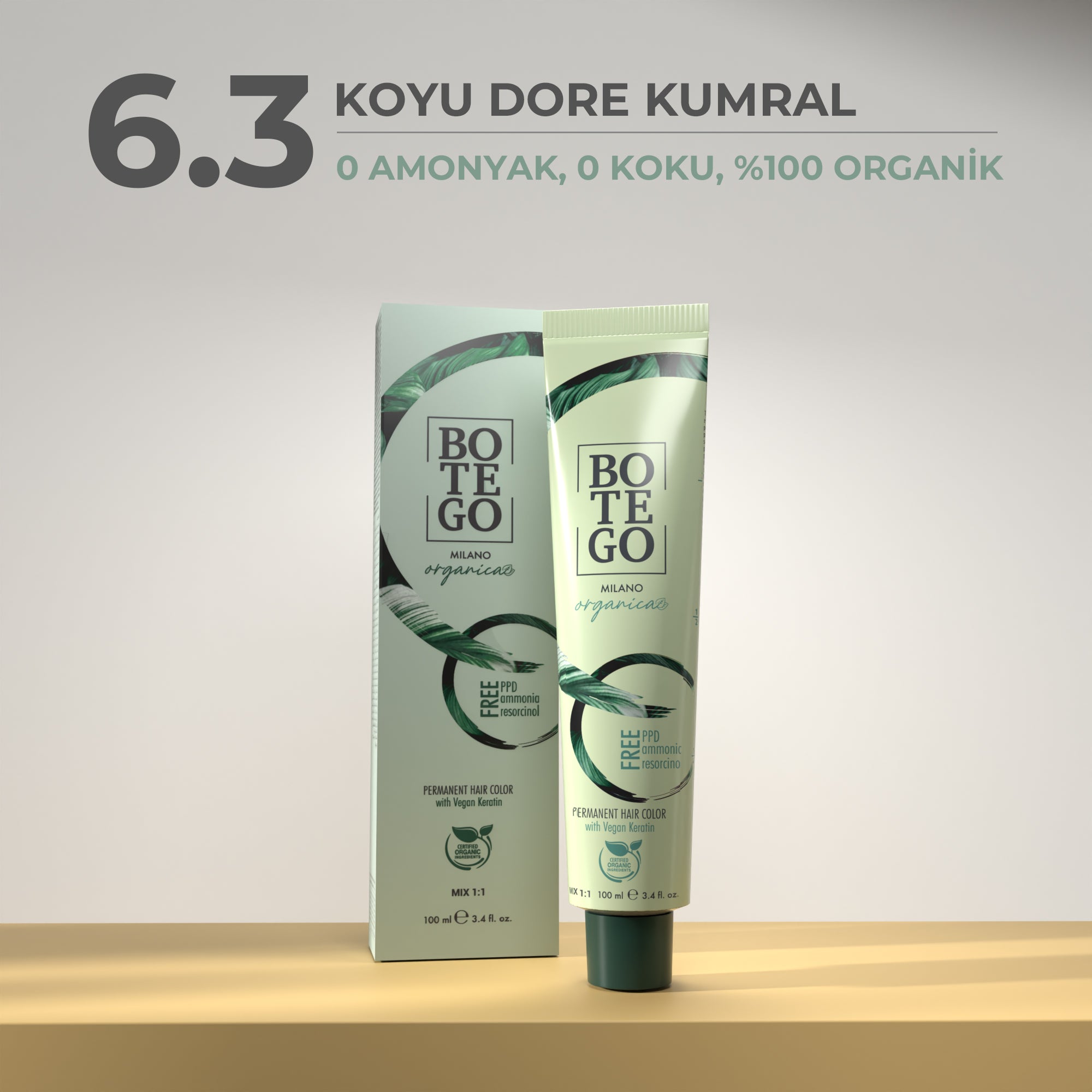 Organica | Organik Saç Boyası - 6.3 Koyu Dore Kumral 100 ml