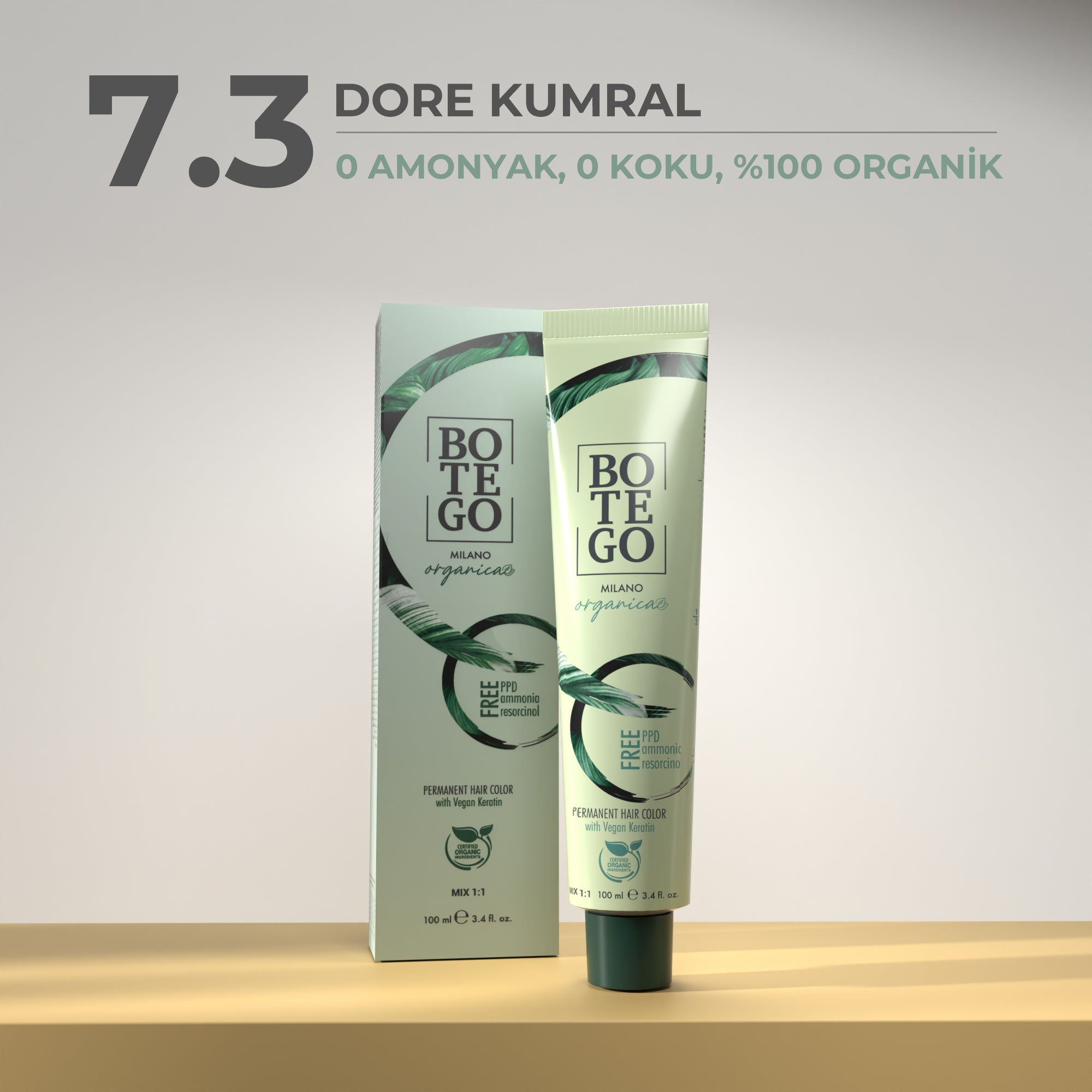 Organica | Organik Saç Boyası - 7.3 Dore Kumral 100 ml