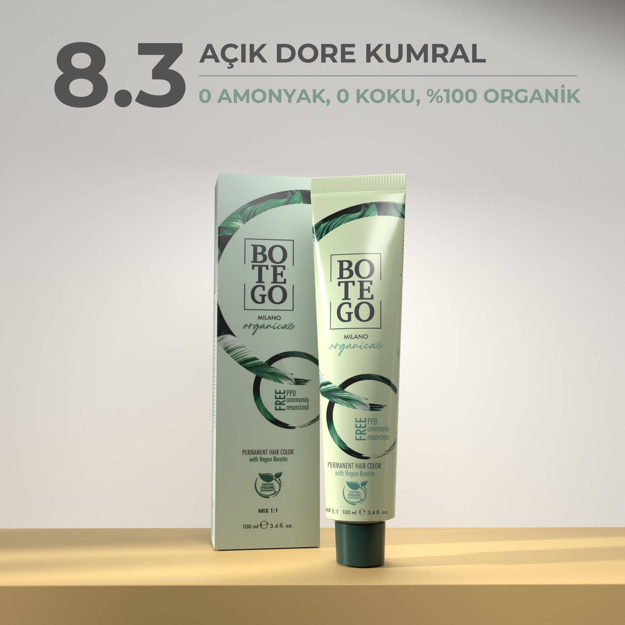 Organica | Organik Saç Boyası - 8.3 Açık Dore Kumral 100 ml